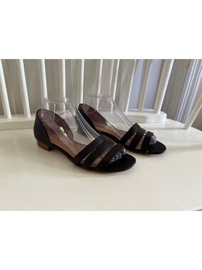 Madewell Women's Shoes Flats 3 Straps Black Leather